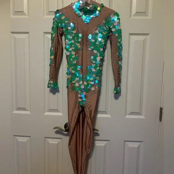 NWOT Mermaid Catsuit Bodysuit Unitard Aerial Circus Costume - Picture 7 of 16
